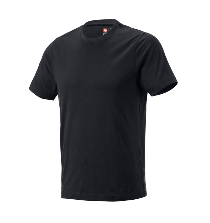 Shirts & Co.: e.s. T-Shirt cotton, slim fit + schwarz 2