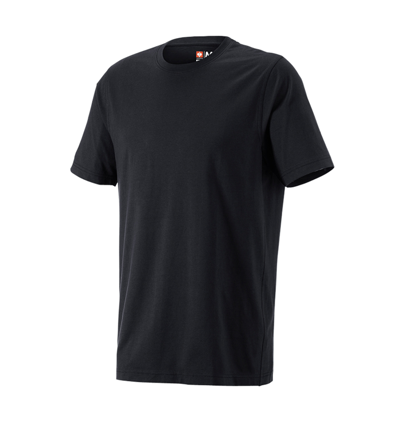 Shirts & Co.: e.s. T-Shirt cotton, long fit + schwarz 3