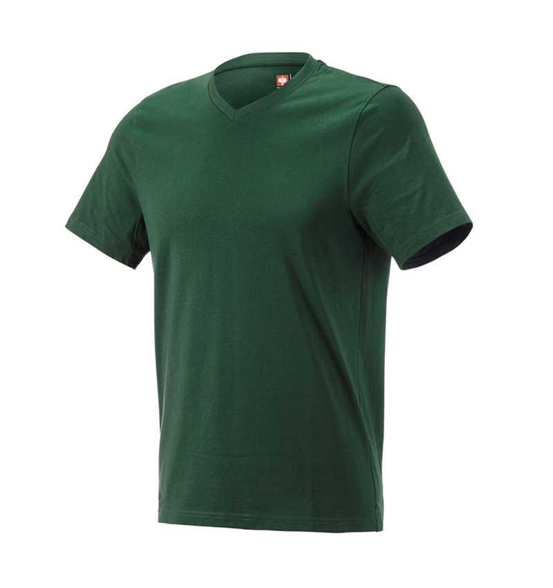 Shirts & Co.: e.s. T-Shirt cotton V-Neck + grün 5