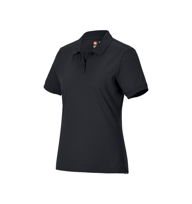 Shirts & Co.: e.s. Piqué-Polo cotton light, Damen + schwarz 2