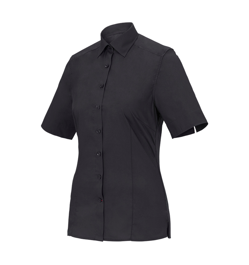 Themen: Business Bluse e.s.comfort, kurzarm + schwarz