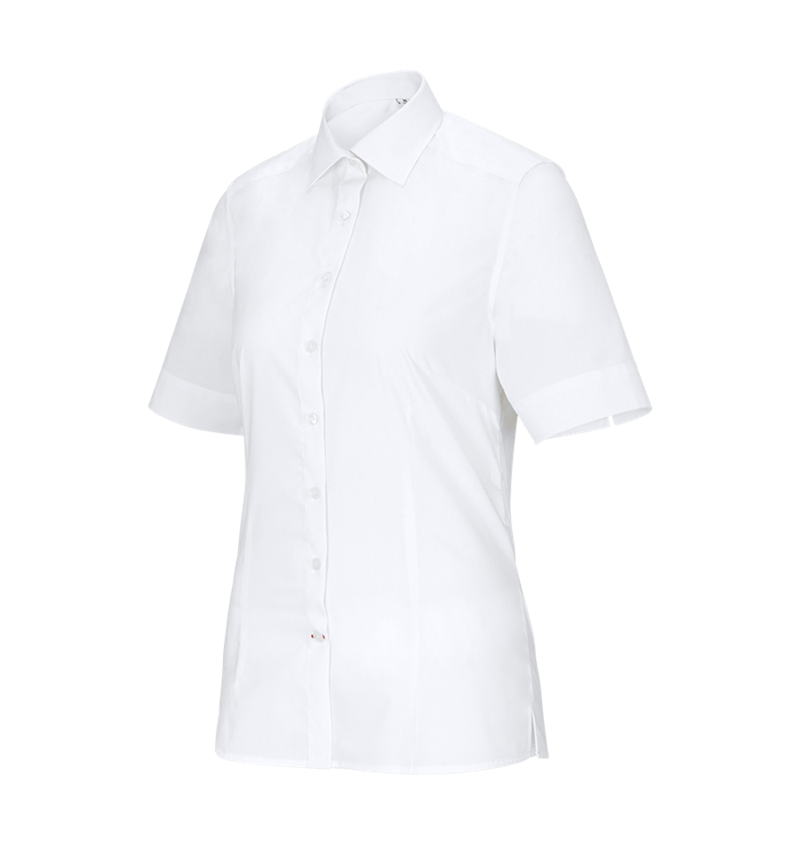 Shirts & Co.: Business Bluse e.s.comfort, kurzarm + weiß 2