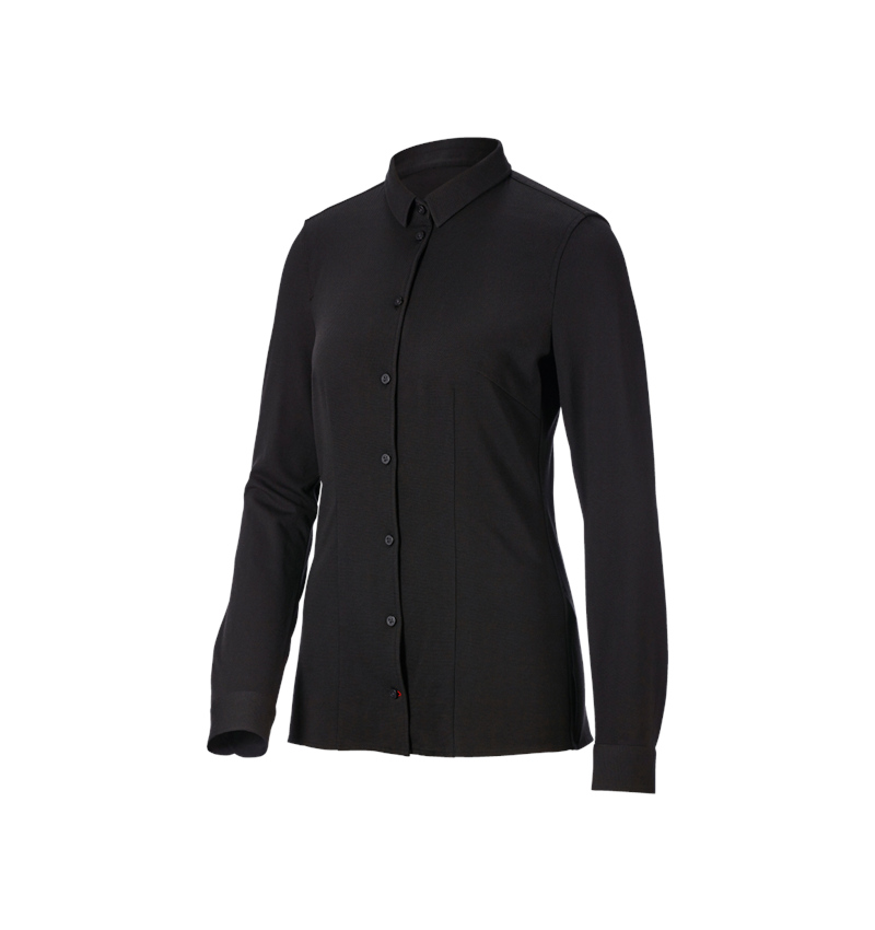 Shirts & Co.: e.s. Piqué-Business Bluse + schwarz 4
