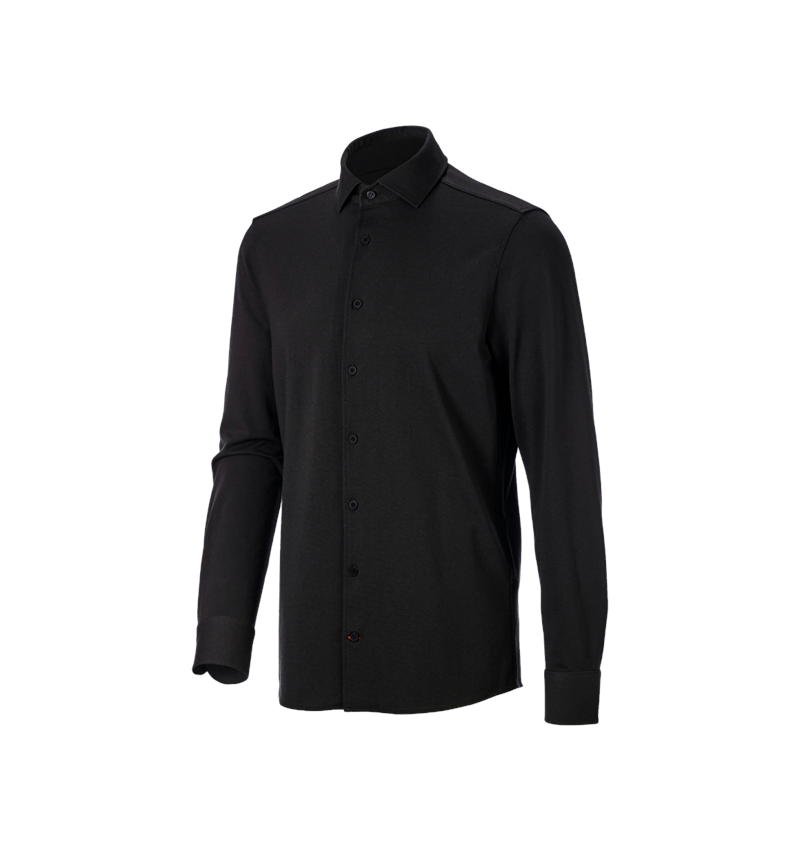 Shirts & Co.: e.s. Piqué-Business Hemd + schwarz 4