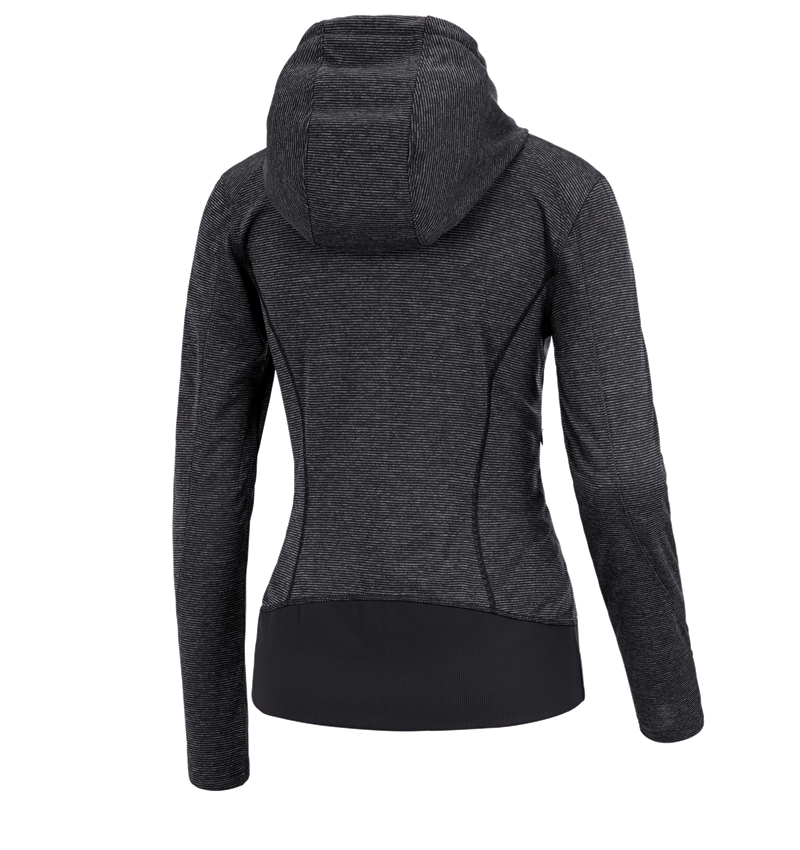 Shirts & Co.: e.s. Funktions Kapuzenjacke stripe, Damen + schwarz 3