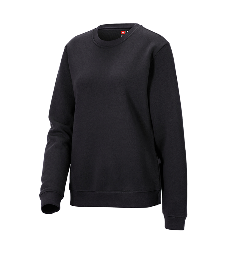 Shirts & Co.: e.s. Sweatshirt poly cotton, Damen + schwarz 2