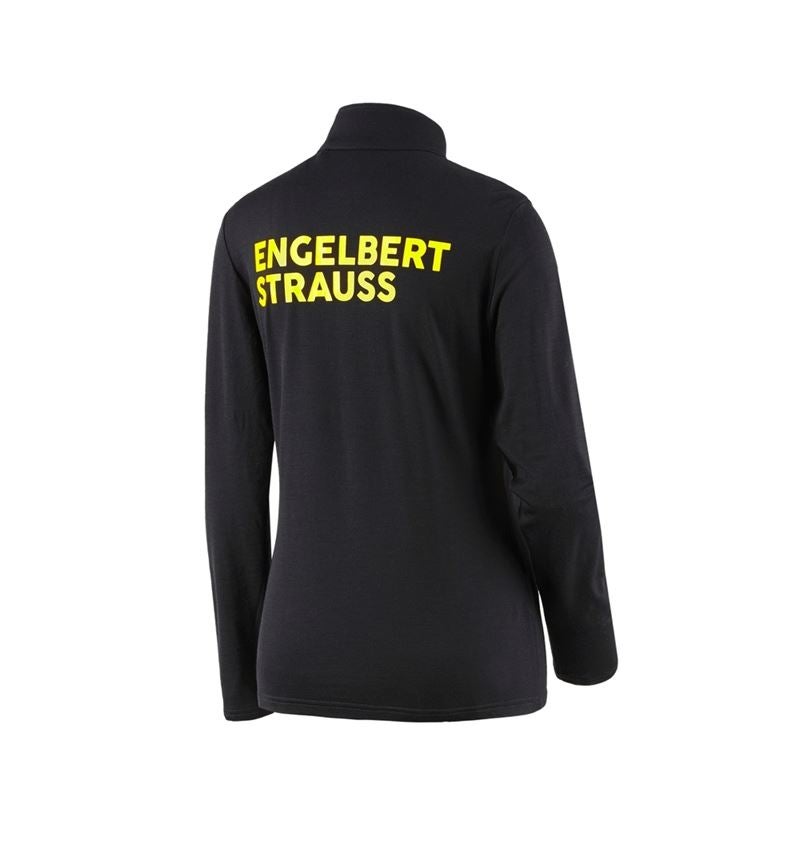 Shirts & Co.: Troyer Merino e.s.trail, Damen + schwarz/acidgelb 4