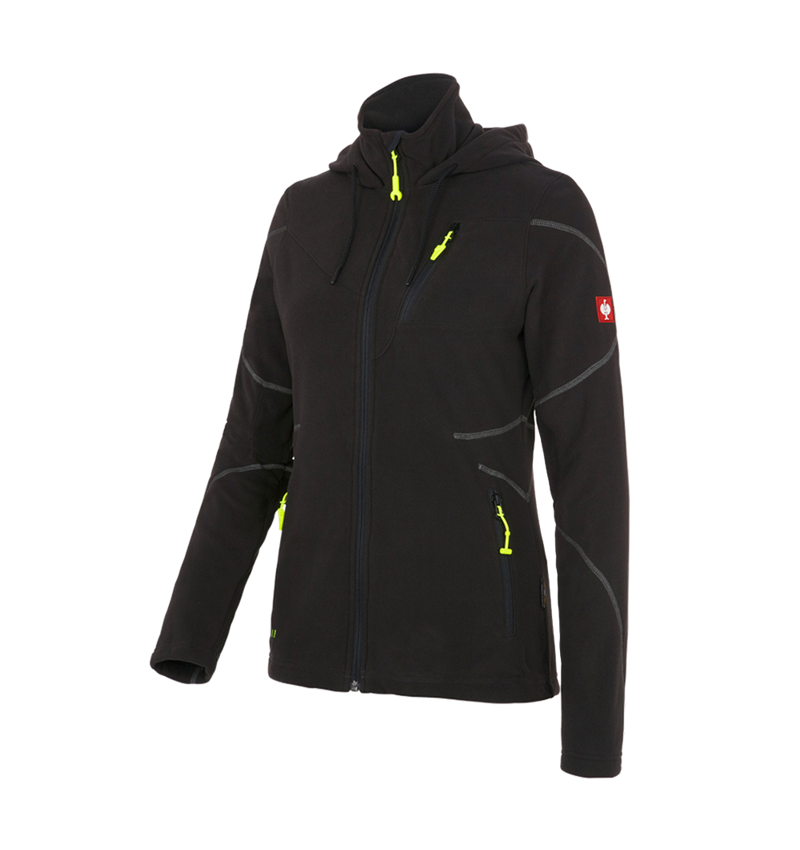 Jacken: Kapuzen Fleece Jacke e.s.motion 2020, Damen + schwarz 1