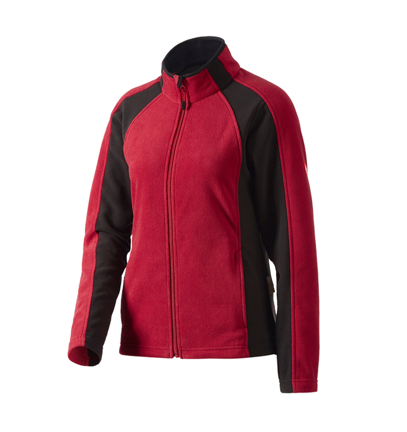 Jacken: Damen Microfleece Jacke dryplexx® micro + rot/schwarz 2