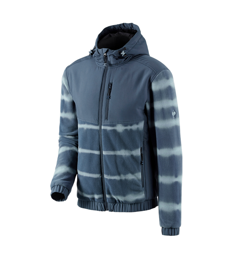 Jacken: Hybrid Kapuzenfleecejacke tie-dye e.s.motion ten + schieferblau/rauchblau 3