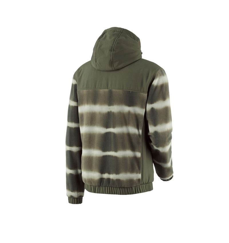 Jacken: Hybrid Kapuzenfleecejacke tie-dye e.s.motion ten + tarngrün/moorgrün 4