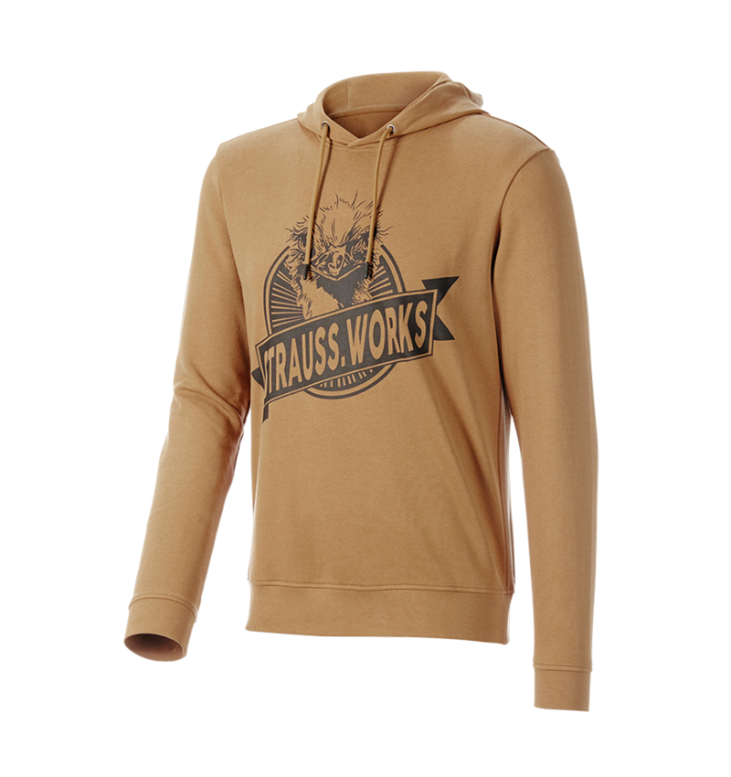 Kleine Geschenke: Hoody-Sweatshirt e.s.iconic works + mandelbraun 1