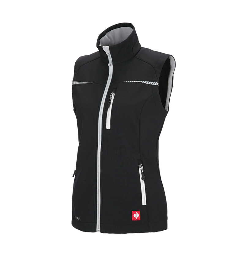 Westen: Softshell Weste e.s.motion 2020, Damen + schwarz/platin 2