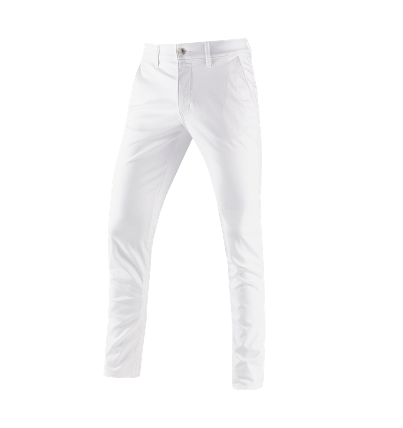 Hosen: e.s. 5-Pocket-Berufshose Chino + weiß 6