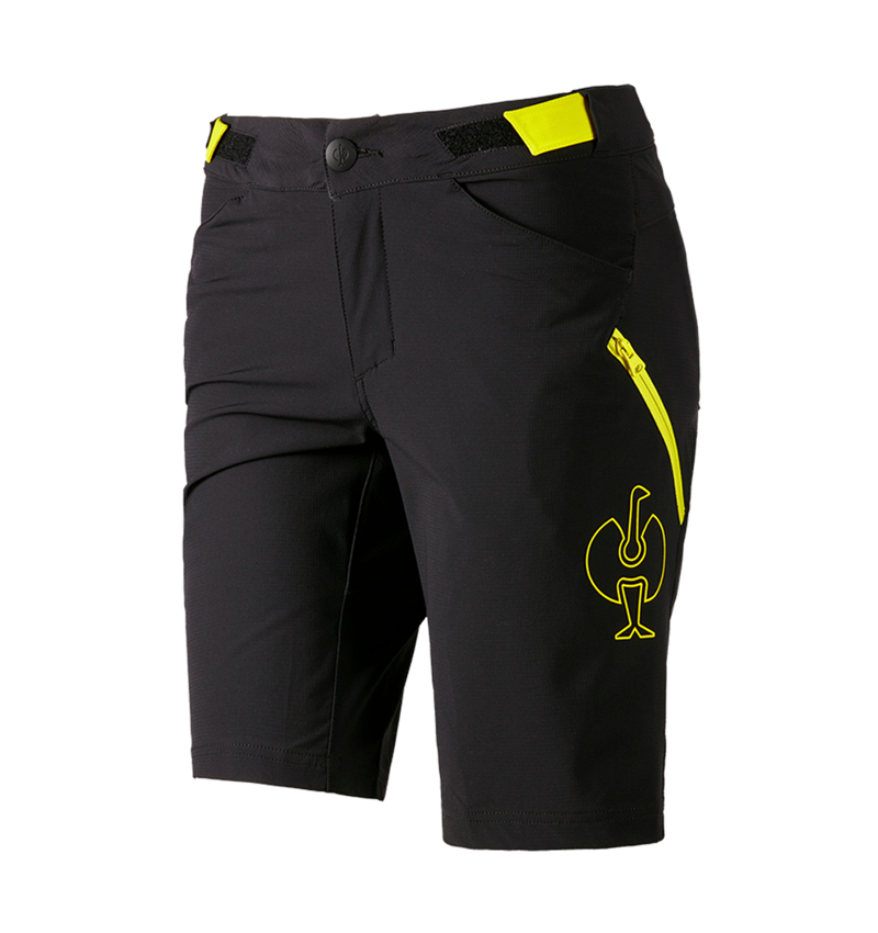 Hosen: Funktions Short e.s.trail, Damen + schwarz/acidgelb 3