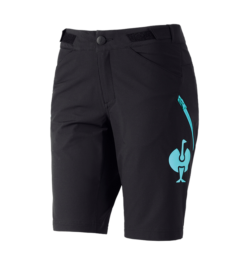 Hosen: Funktions Short e.s.trail, Damen + schwarz/lapistürkis 2