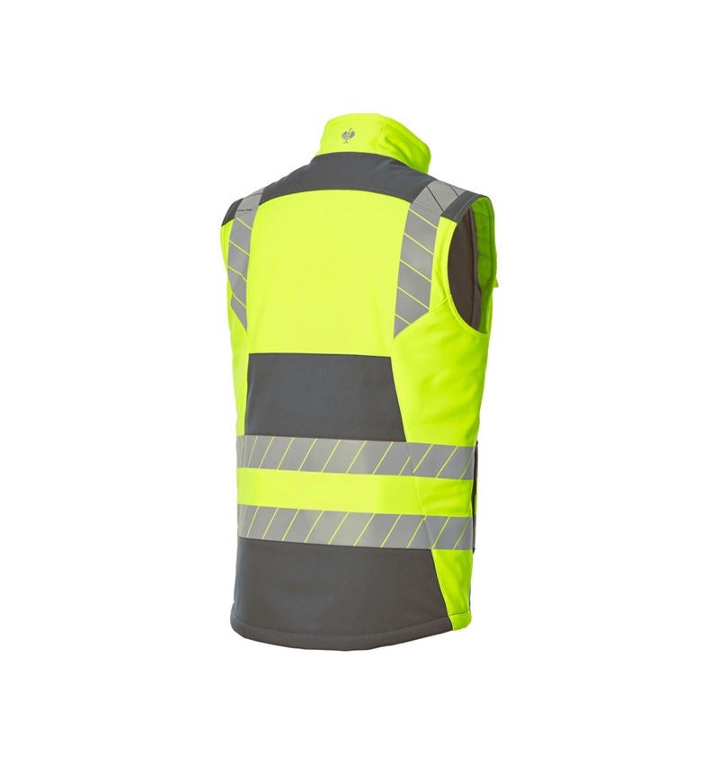 Westen: Warnschutz Winter Softshellweste e.s.motion 24/7 + anthrazit/warngelb 7