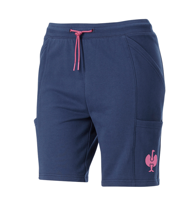Accessoires: Sweat Short light e.s.trail, Damen + tiefblau/tarapink 5