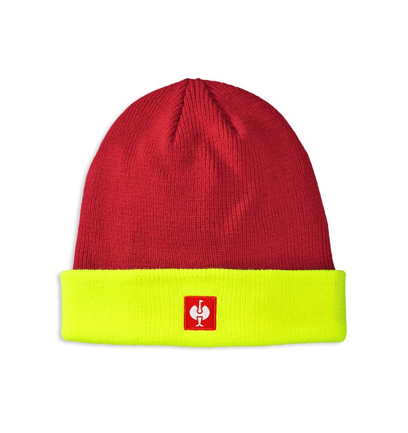 Accessoires: Strickmütze e.s.motion 24/7 + rot/warngelb