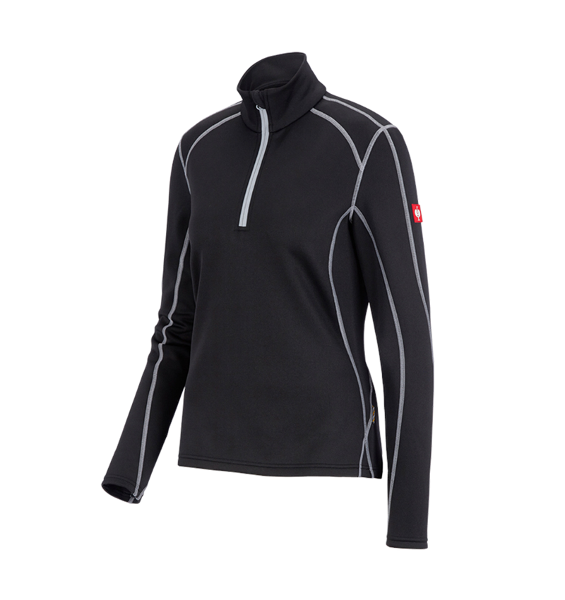 Shirts & Co.: Funkt.-Troyer thermo stretch e.s.motion 2020, Da. + schwarz/platin