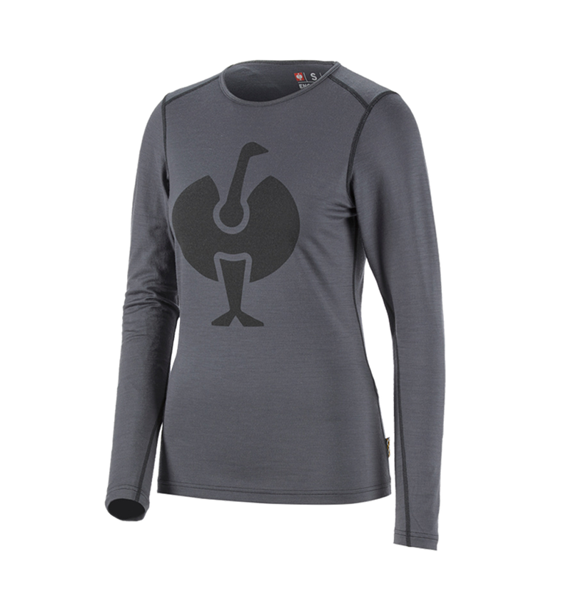 Intimo funzionale: e.s. longsleeve merino, donna + cemento/grafite 2