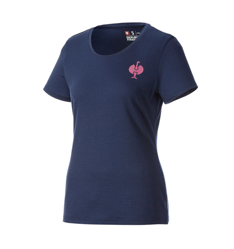 Shirts & Co.: T-Shirt Merino e.s.trail, Damen + tiefblau/tarapink 6