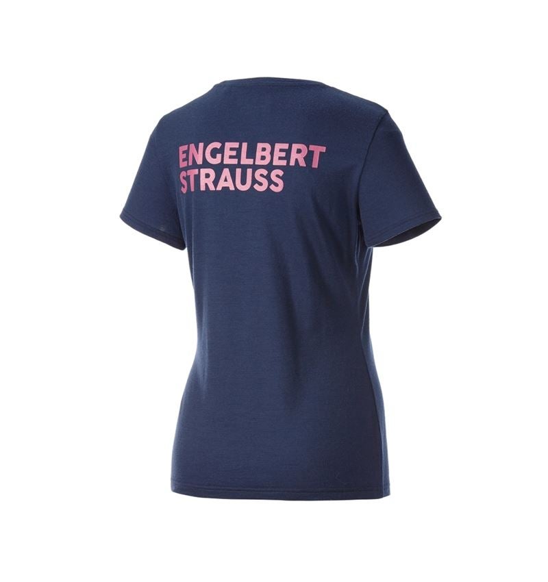 Shirts & Co.: T-Shirt Merino e.s.trail, Damen + tiefblau/tarapink 7