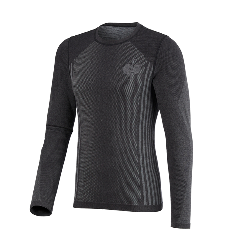 Unterwäsche | Thermokleidung: Funktions-Longsleeve e.s.trail seamless - warm + schwarz/basaltgrau 4