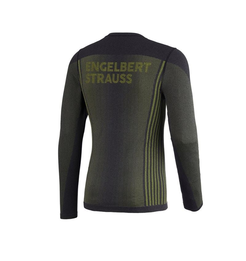 Unterwäsche | Thermokleidung: Funktions-Longsleeve e.s.trail seamless - warm + schwarz/acidgelb 5