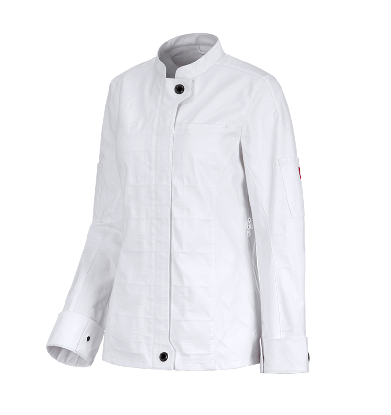 Jacken: Berufsjacke langarm e.s.fusion, Damen + weiß