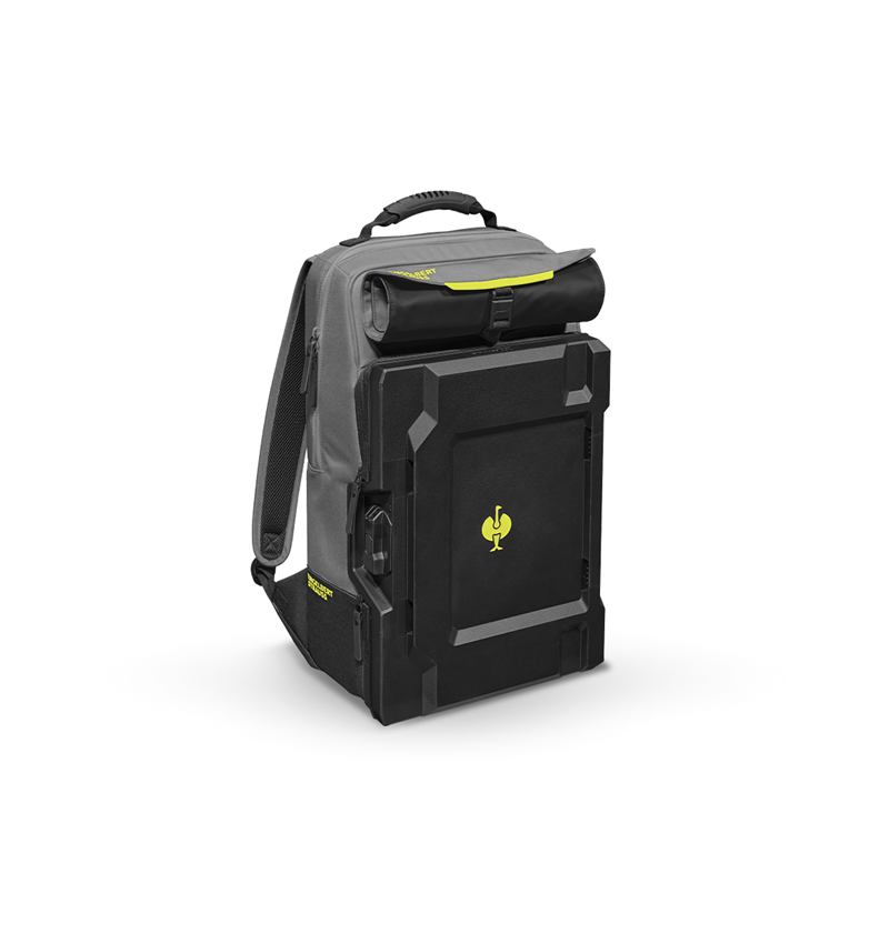 STRAUSSbox System: STRAUSSbox Rucksack + basaltgrau/acidgelb