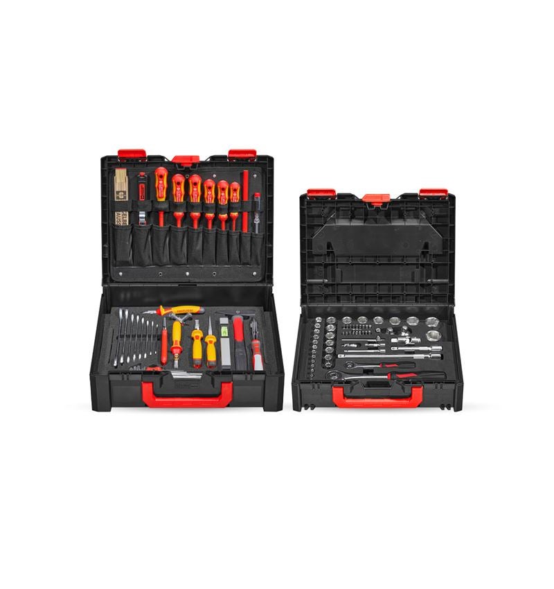 Sistema STRAUSSbox: Set attrezzi STRAUSSbox lockfix 1/4" + 1/2, elett.