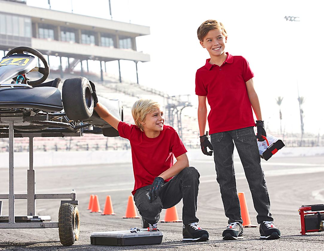 Shirts & Co.: e.s. Polo-Shirt cotton stretch, Kinder + feuerrot 1