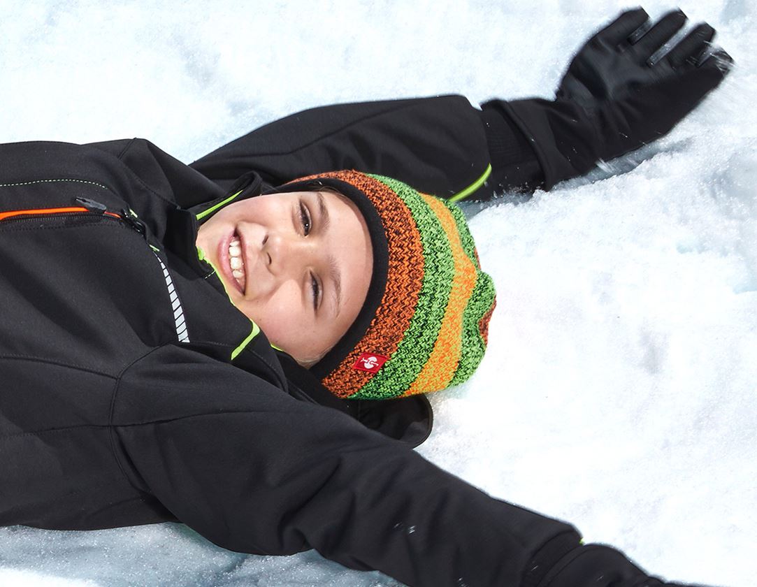 Accessoires: Strickmütze e.s.motion 2020 + schwarz/warngelb/warnorange 2
