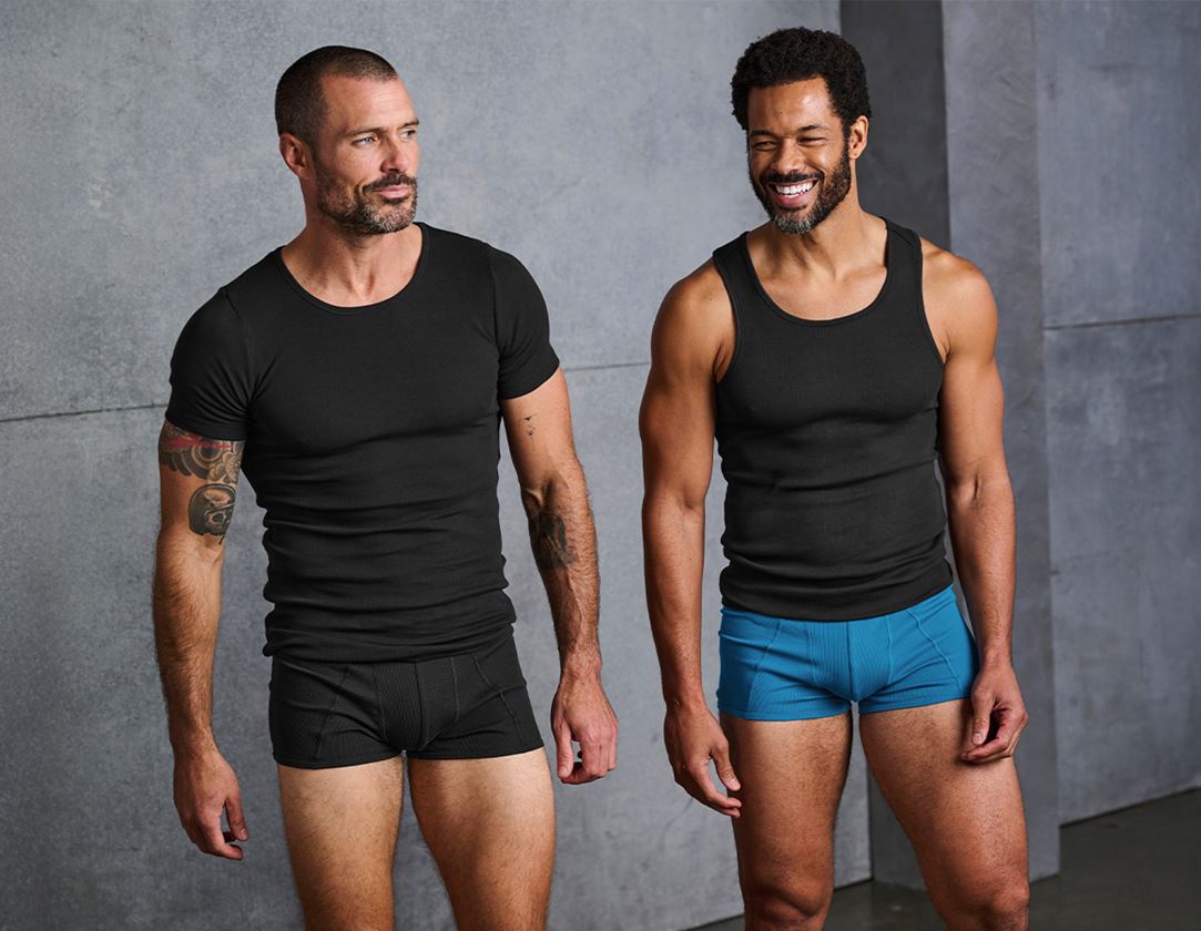 Unterwäsche | Thermokleidung: e.s. cotton rib Pants, 2er Pack + schwarz+atoll 4