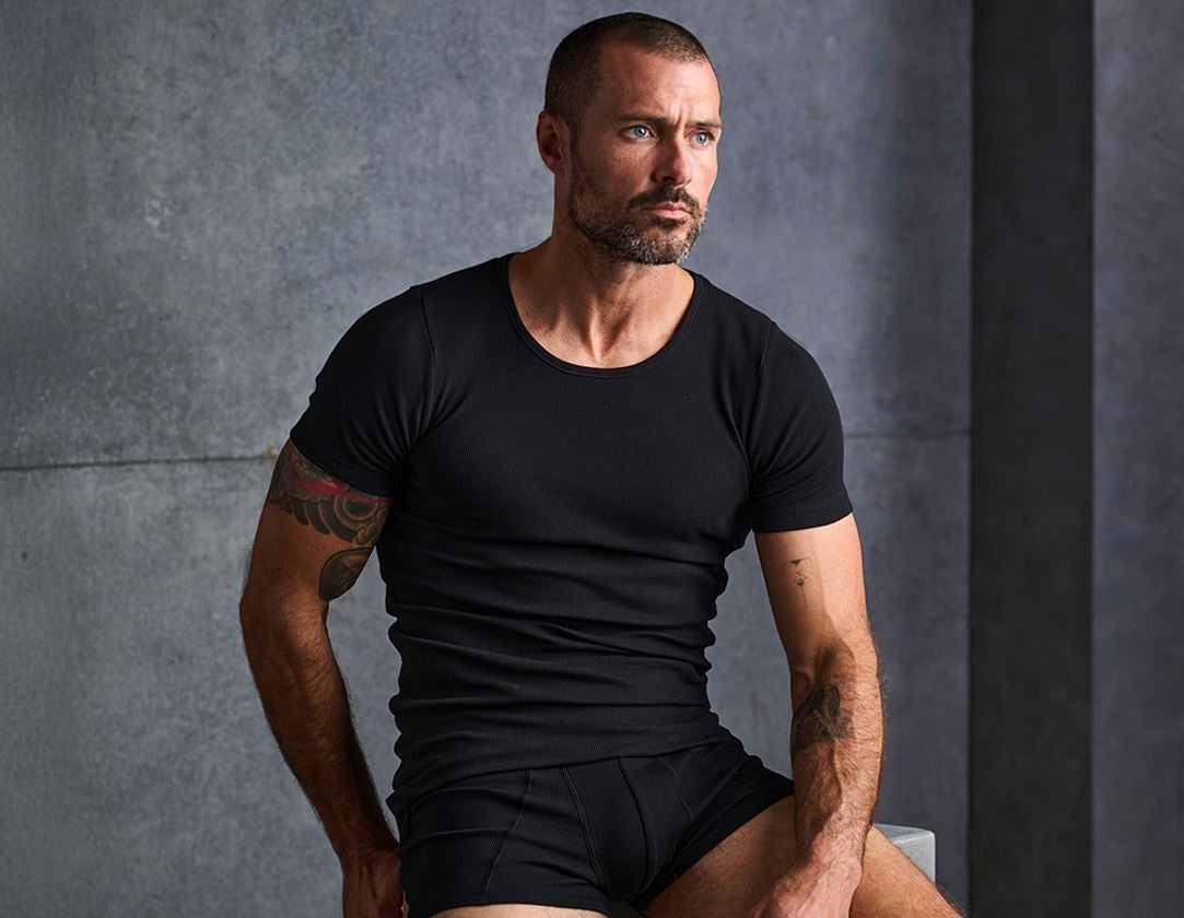 Unterwäsche | Thermokleidung: e.s. cotton rib T-Shirt + schwarz 1