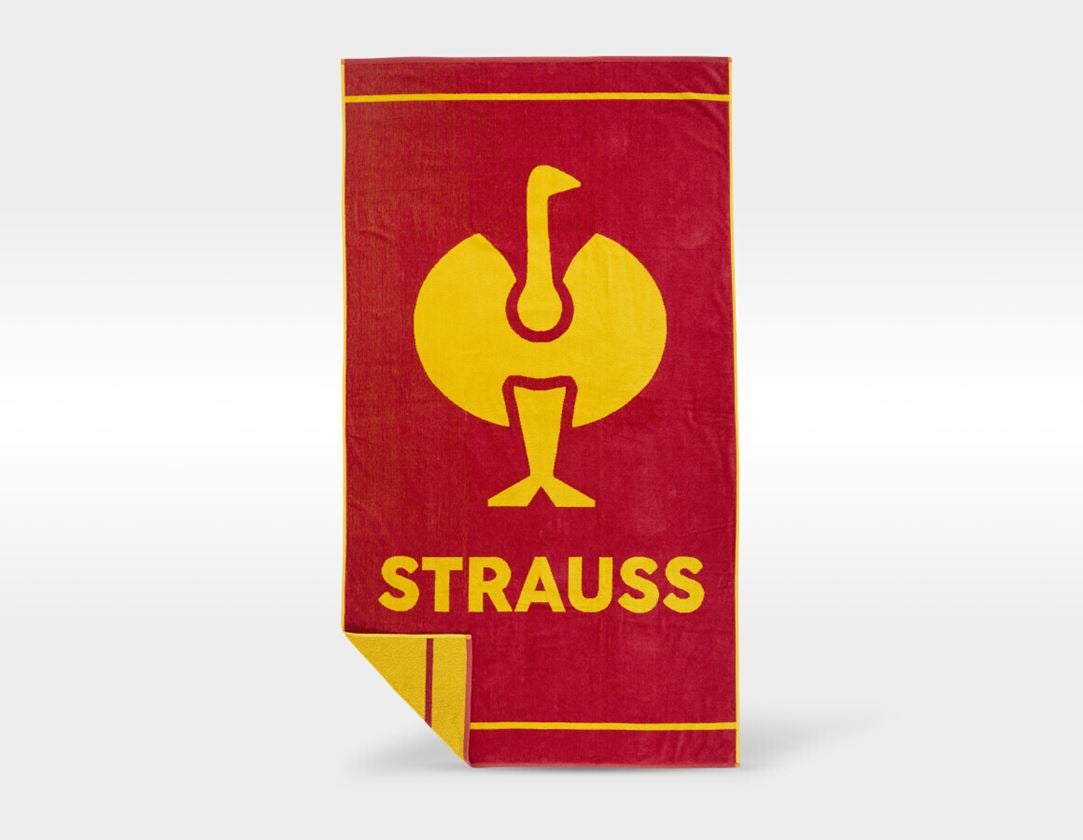 Accessoires: e.s. Sauna- und Strandhandtuch + opalrot/chromgelb