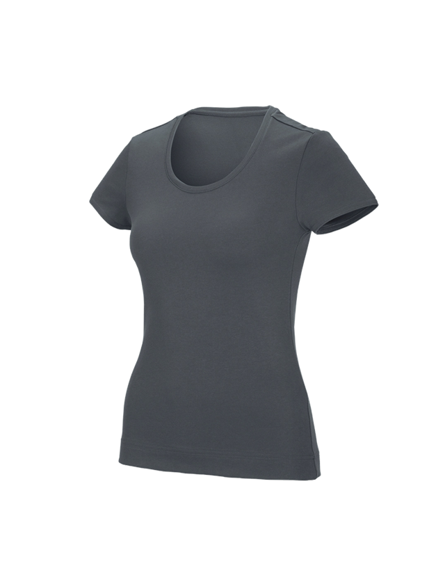 Shirts & Co.: e.s. Funktions T-Shirt poly cotton, Damen + anthrazit