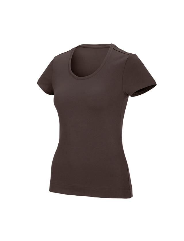 Shirts & Co.: e.s. Funktions T-Shirt poly cotton, Damen + kastanie