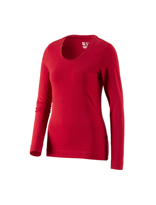Shirts & Co.: e.s. Longsleeve cotton stretch, Damen + feuerrot 2