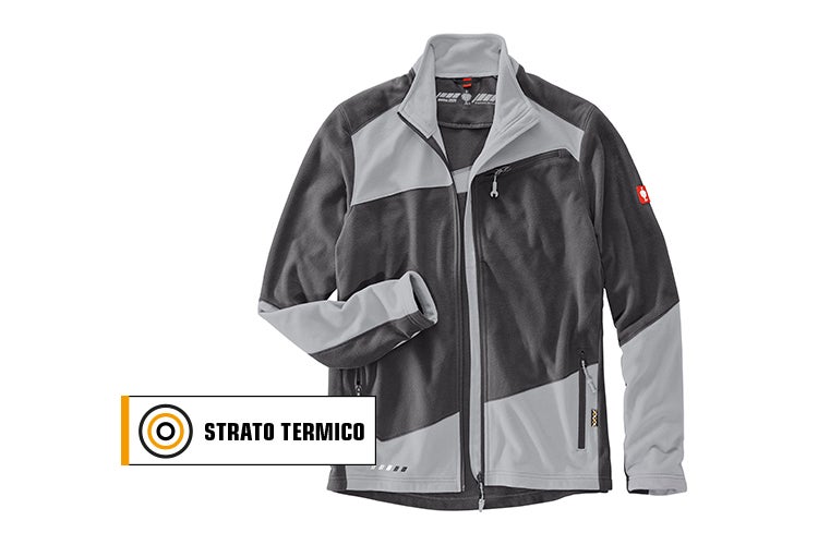 Grazie alle loro buone proprietà isolanti e di bilanciamento termico, la giacca in pile e in maglia formano lo strato di calore ideale per un Abbigliamento da lavoro