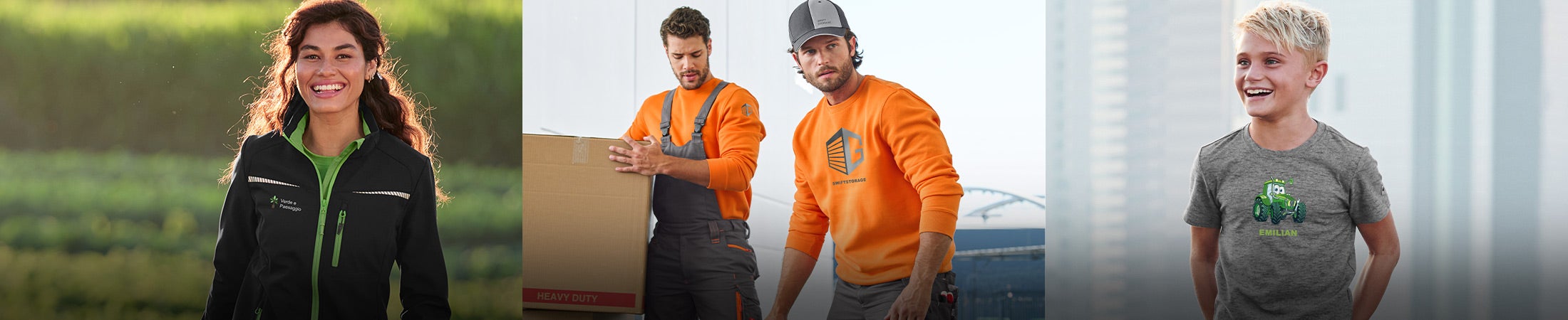 Outfit personalizzati per uomo, donna e bambino