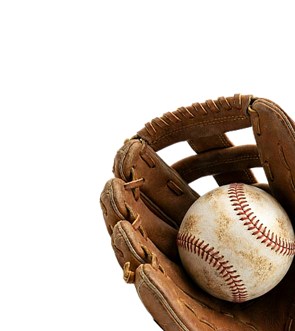 Brauner Baseballhandschuh mit einem Baseball
