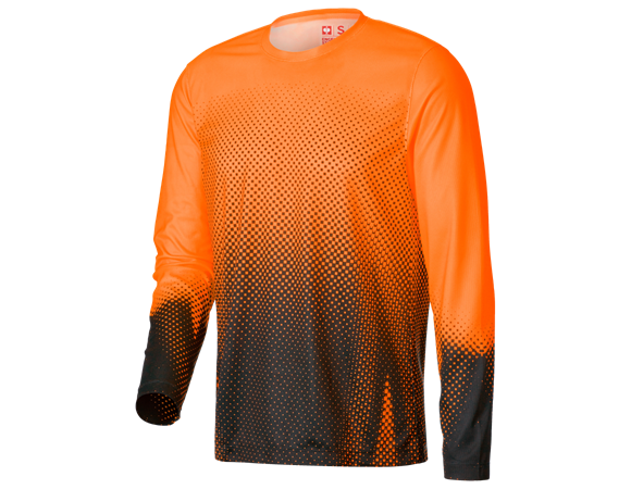 Funktions Longsleeve e.s.t:aktik in warnorange / schwarz