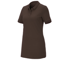 e.s. Pique-Polo cotton stretch, dames, long fit