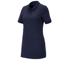 e.s. Pique-Polo cotton stretch, dames, long fit