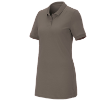 e.s. Pique-Polo cotton stretch, dames, long fit