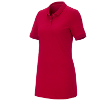 e.s. Pique-Polo cotton stretch, dames, long fit