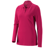e.s. Pique-Polo longsleeve cotton stretch,dames