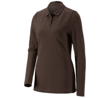 e.s. Pique-Polo longsleeve cotton stretch,dames